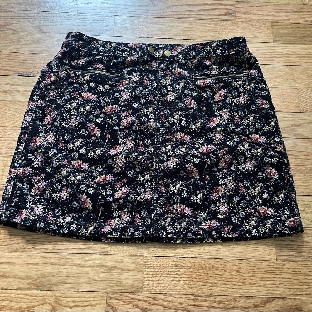 Mossimo Floral Corduroy Skirt Size 8